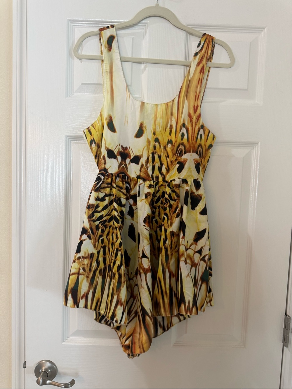 One Teaspoon Yellow and Brown Patterned Playsuit Romper